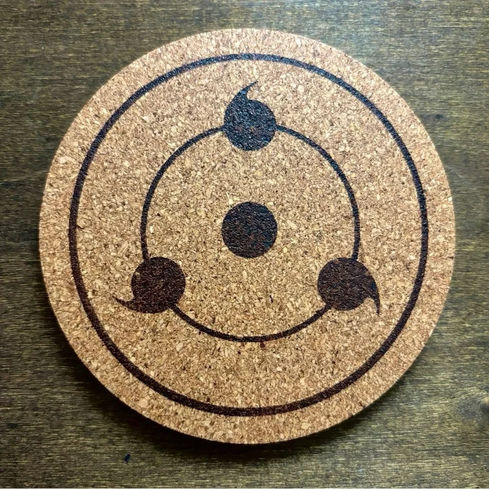 Naruto Dojutsu Anime Eyes Cork Coasters Lot of 9